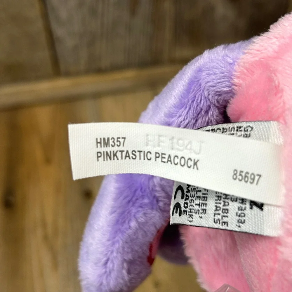 Ganz Webkinz Pinktastic Peacock Plush Pink Purple Bird HM357 Retired NWT
